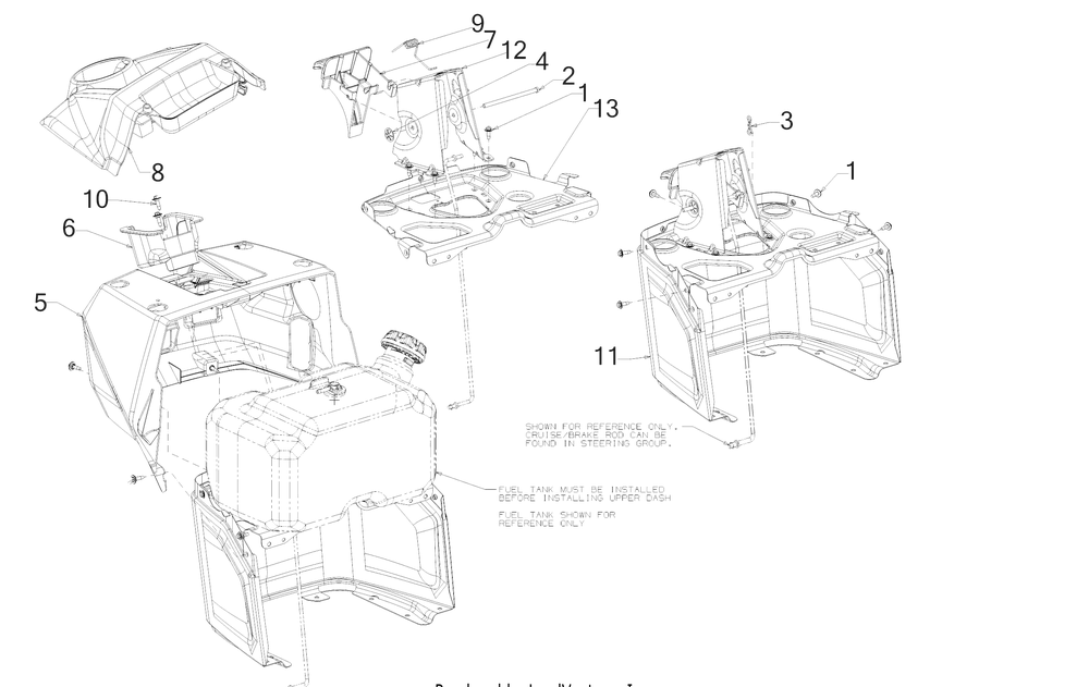 Dash Diagram and Parts List for XT1-GT50KH (14BQA3CQ010)(2021) Cub Cadet Lawn Tractor